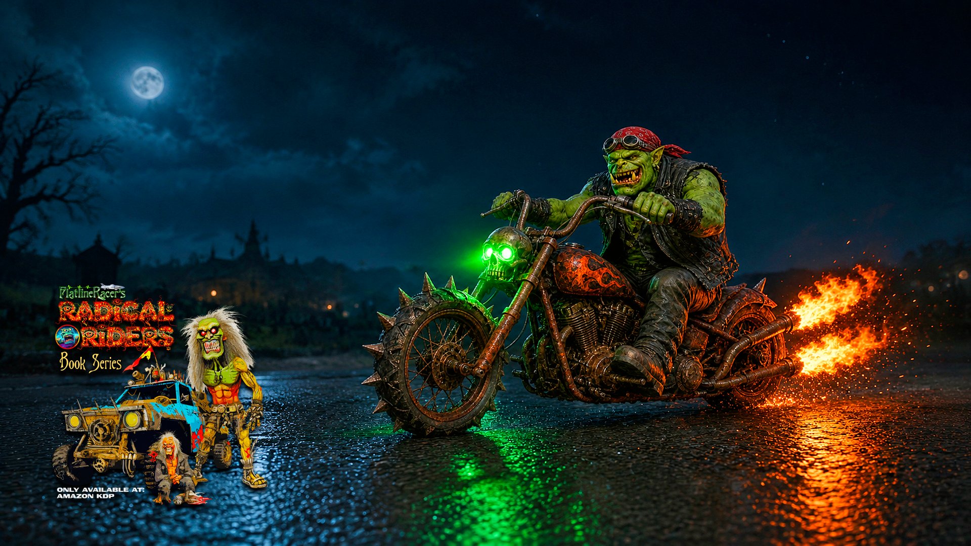 Green hulk biker — book series
